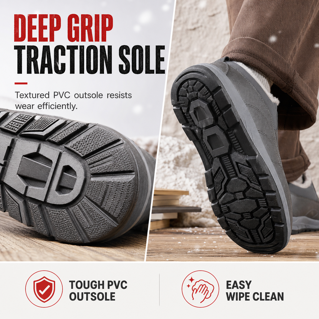✨Men's Winter Fleece-Lined Waterproof Ankle Boots