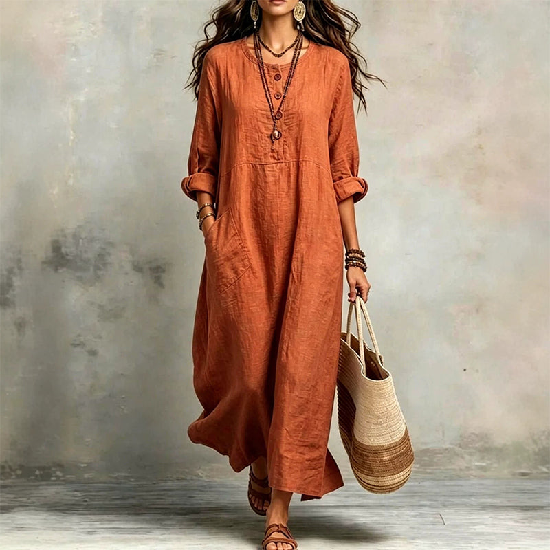 Women's Casual Maxi Dress with Pockets
