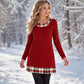 Hot Sale 50% OFF💖Women's Casual Plaid Patchwork Knit Dress