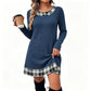 Hot Sale 50% OFF💖Women's Casual Plaid Patchwork Knit Dress