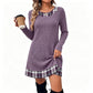 Hot Sale 50% OFF💖Women's Casual Plaid Patchwork Knit Dress