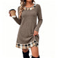 Hot Sale 50% OFF💖Women's Casual Plaid Patchwork Knit Dress