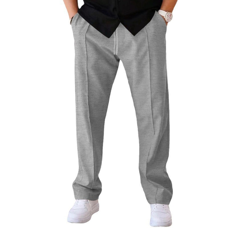 🏷️ Easy Fit, Everyday Style | Men's Drawstring Straight-Leg Pants