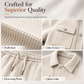 Men's Casual Waffle Knit Jacket and Pants Set