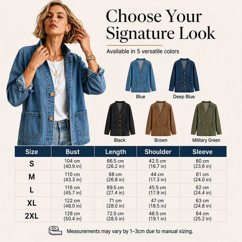 Women's Casual V-Neck Denim Cardigan