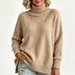 🧶 Relaxed Ribbed Fit, Easy Side-Slit Style | Women's Turtleneck Sweater