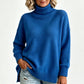 🧶 Relaxed Ribbed Fit, Easy Side-Slit Style | Women's Turtleneck Sweater