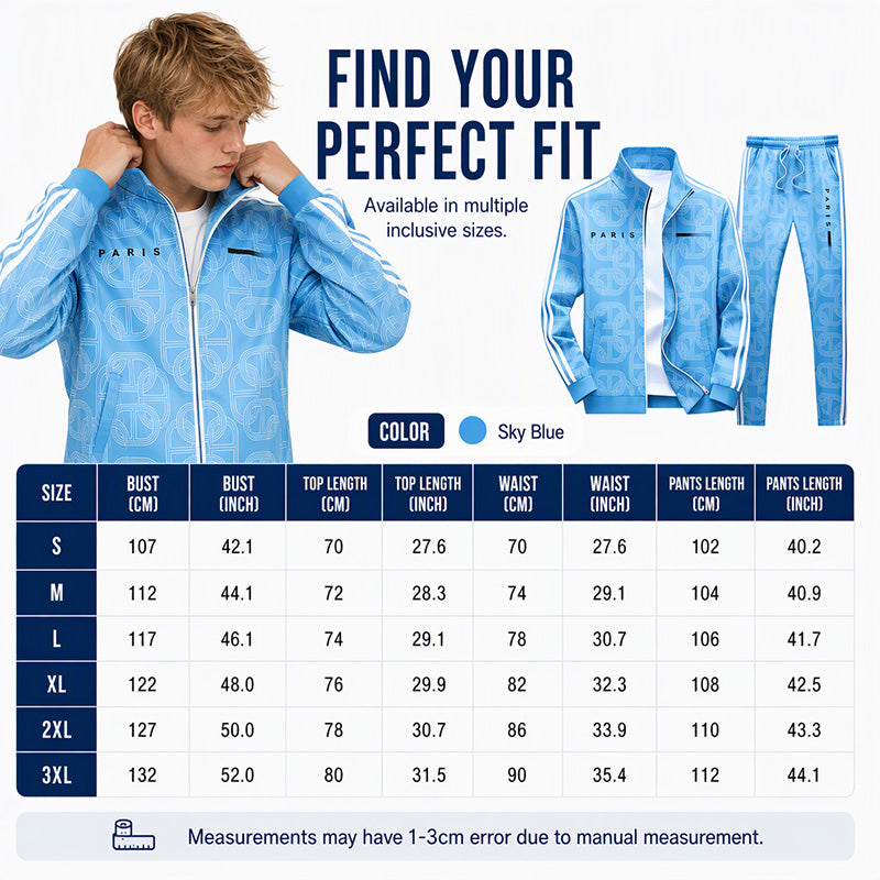 Men's Geometric Print Full-Zip Jacket & Pants Set