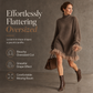 ⏳HOT SALE 60% OFF🍂✨Oversized Mock Neck Knit Sweater Dress with Ruffle Tulle Trim