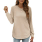 Women’s Solid High Low Hem Long-Sleeve Tops