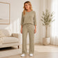 👍✨Women's 2026 UK Ribbed Knit Top & Straight Pants Set
