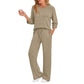 👍✨Women's 2026 UK Ribbed Knit Top & Straight Pants Set