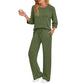 👍✨Women's 2026 UK Ribbed Knit Top & Straight Pants Set