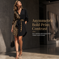 🐆Women's Leopard Print Contrast Patchwork Long Sleeve Shirt Mini Dress with Belt