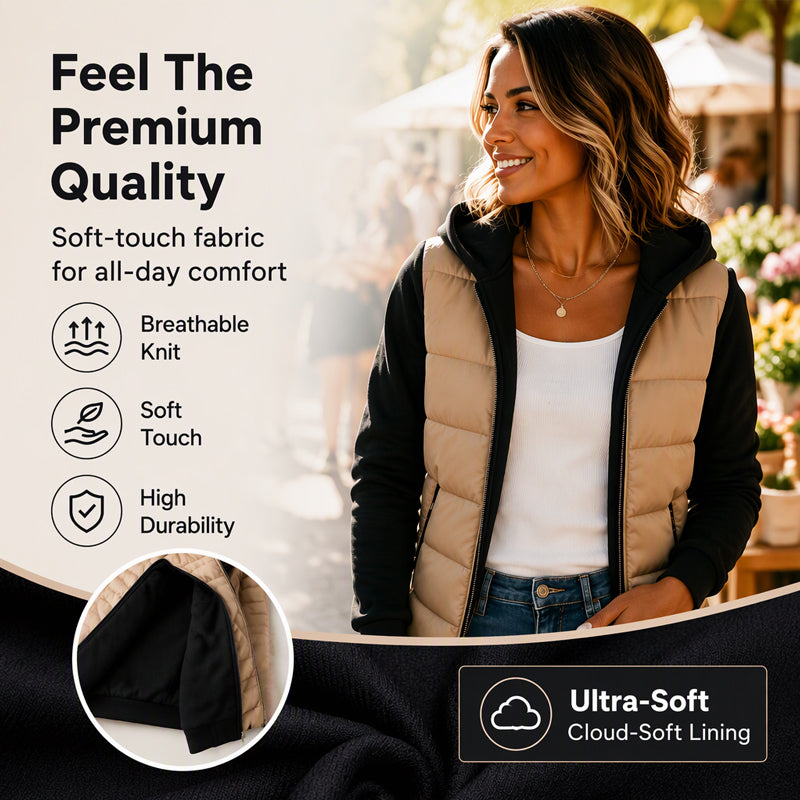 Women's Color-Block Padded Hooded Jacket
