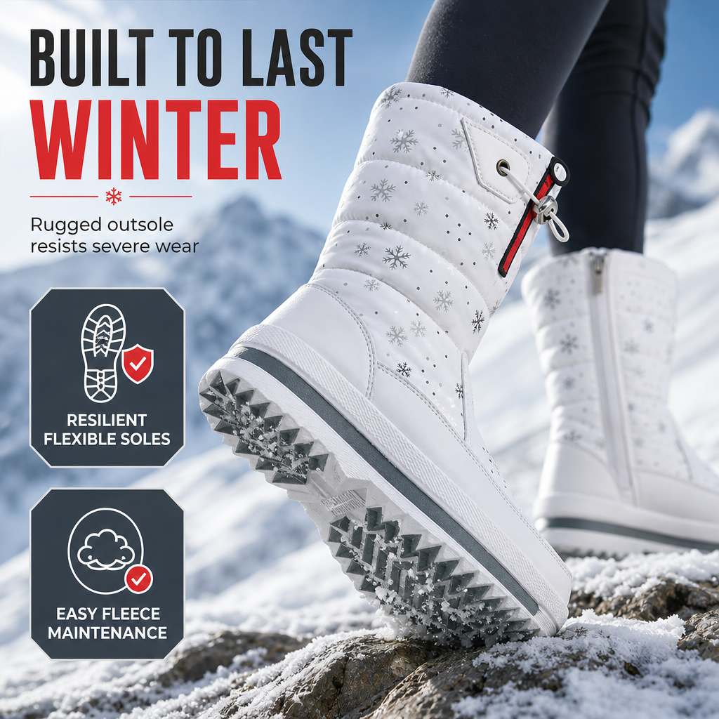 💕BUY 2 Free Shipping✈️ Women's High‑Top Winter Snow Boots, Waterproof Non‑Slip Tall Boots with Thick Plush Lining & Thick Sole for Outdoor Snowy Days👢