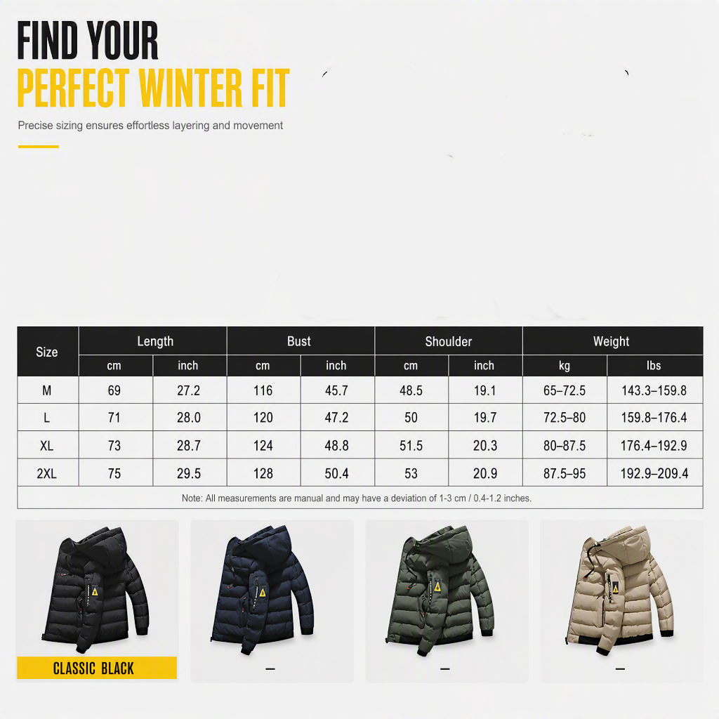 Men's Hooded Reversible Warm Coat