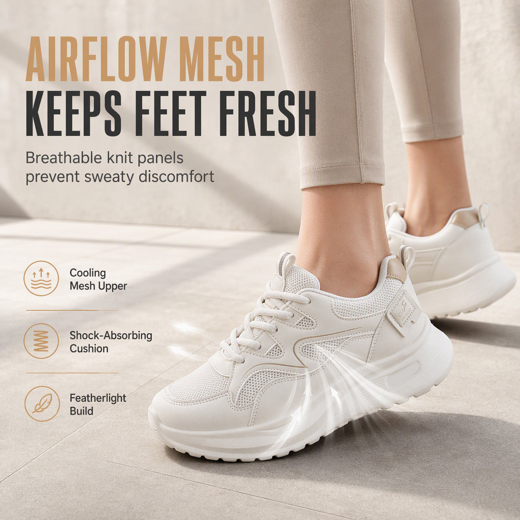 ☁️Cushioned Sole, Fatigue-Free Walking – Women's Lightweight Breathable Sports Shoes ✨