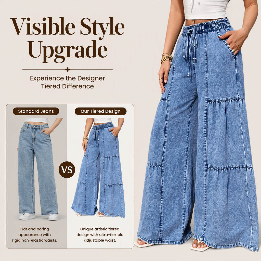 Women's High Waist Wide Leg Denim Pants