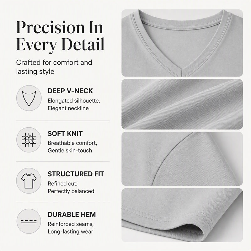 Women's Casual V-Neck Long Sleeve Top