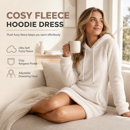 Women's Casual Fuzzy Fleece Pullover Hoodie Dress