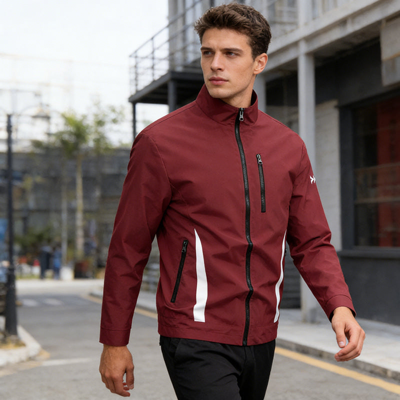 Men’s Casual Stand-Collar Zipper Jacket