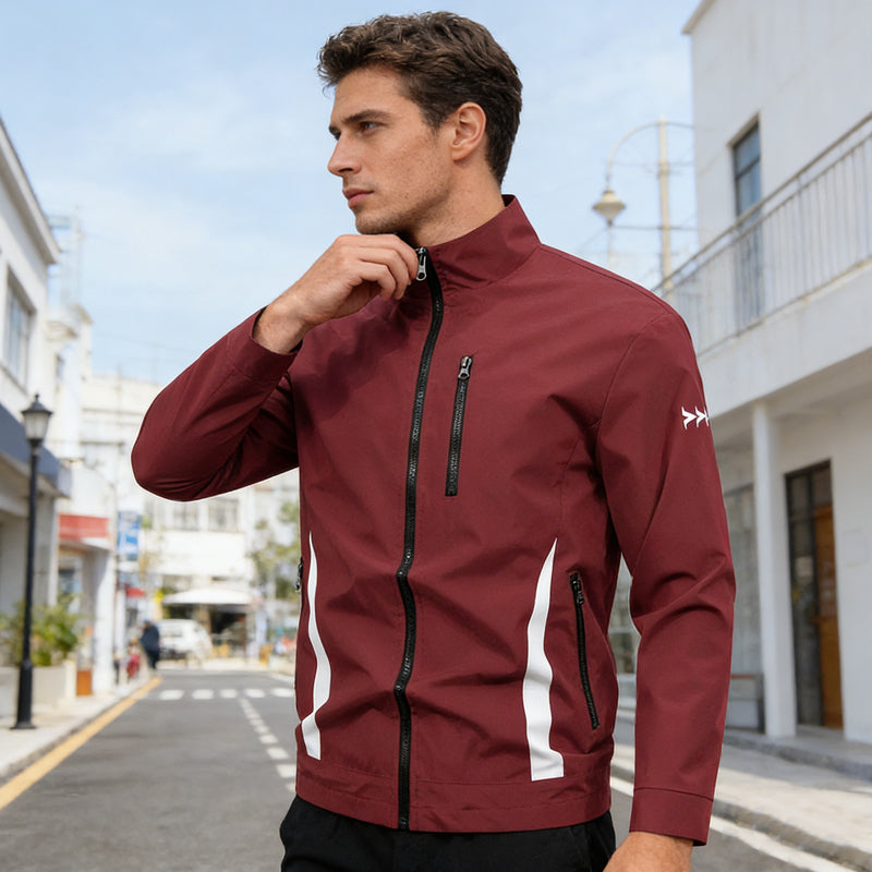 Men’s Casual Stand-Collar Zipper Jacket