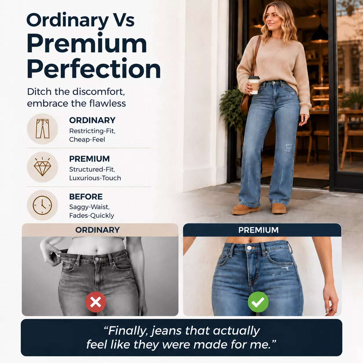 Women's Stretchy High-Waisted Jeans with a Flattering Rise and Easy Everyday Appeal