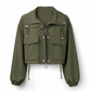 Women's Solid Color Short Zip Up Windbreaker Fall Coat