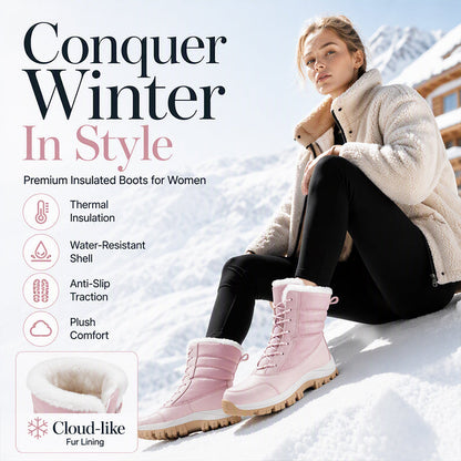 🌸Hot Sale 50% OFF👢 Women's Waterproof Plush-Lined Mid-Calf Snow Boots