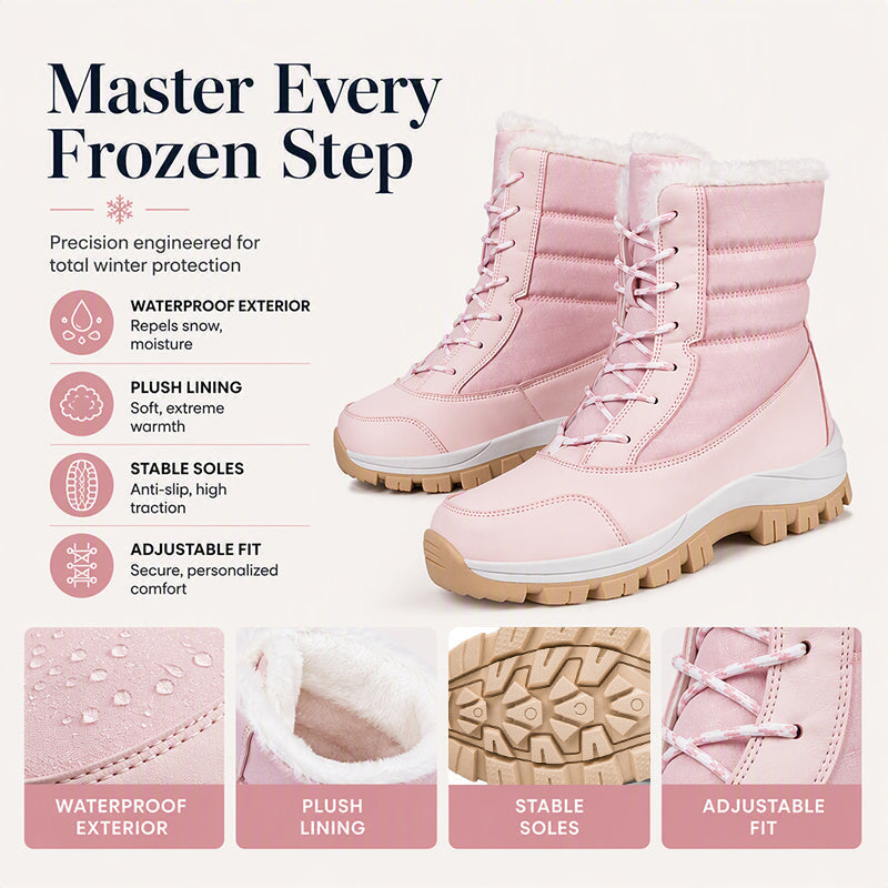 🌸Hot Sale 50% OFF👢 Women's Waterproof Plush-Lined Mid-Calf Snow Boots