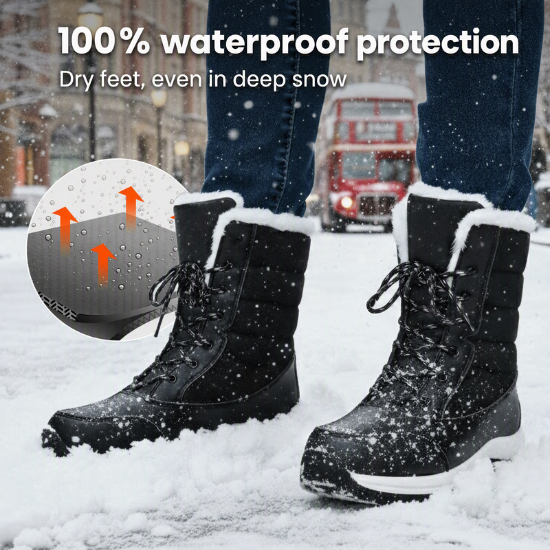 🌸Hot Sale 50% OFF👢 Women's Waterproof Plush-Lined Mid-Calf Snow Boots