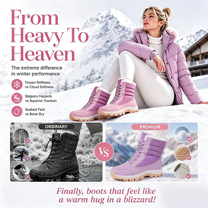 🌸Hot Sale 50% OFF👢 Women's Waterproof Plush-Lined Mid-Calf Snow Boots