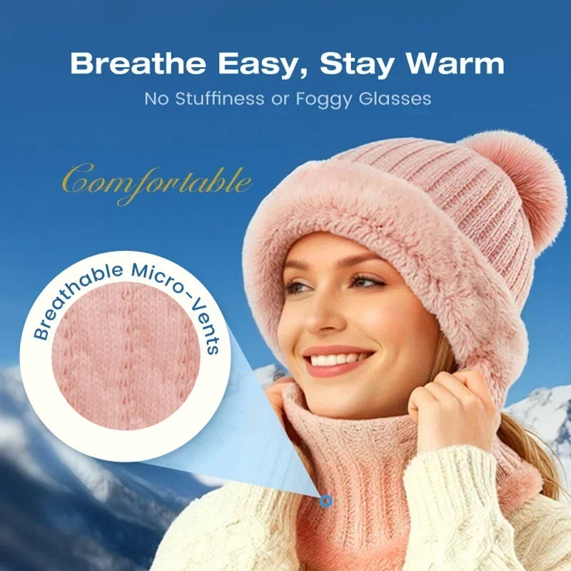 ⏰Black Friday Mega Deal – 50% off!💖Women's Winter One-Piece Knitted Beanie Scarf Mask