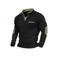 Men's Stand Collar Long Sleeve Shirt Spliced Casual Pullover Top