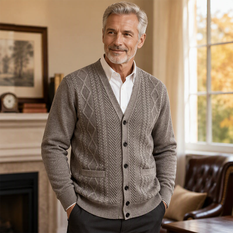 Men's Classic Thermal Cardigan Sweater