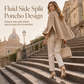 Women's Buttoned Knit Cape Poncho Sweater