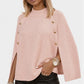 Women's Buttoned Knit Cape Poncho Sweater