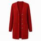🌸Women's Long Single Breasted Knitted Cardigan Sweater Casual Outerwear Coat for Autumn and Winter