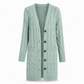 🌸Women's Long Single Breasted Knitted Cardigan Sweater Casual Outerwear Coat for Autumn and Winter