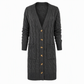 🌸Women's Long Single Breasted Knitted Cardigan Sweater Casual Outerwear Coat for Autumn and Winter