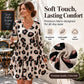 Women's Leopard Print V-Neck Long Sleeve Dress