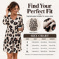 Women's Leopard Print V-Neck Long Sleeve Dress