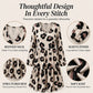 Women's Leopard Print V-Neck Long Sleeve Dress