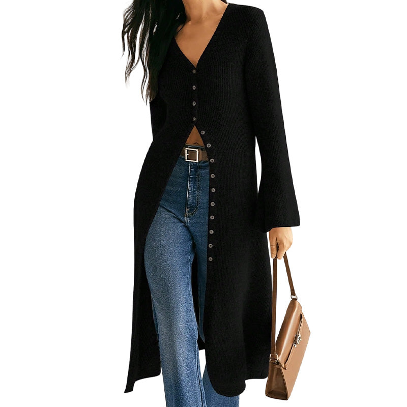 Women's Knit Long Open Front Cardigan