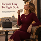 💖🌹 Women's Long Sleeve Rib Knit Crewneck Bodycon Maxi Dress