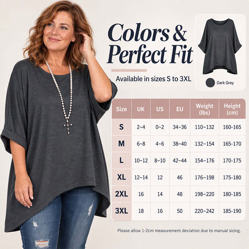 Women's Loose Batwing Sleeve Asymmetrical Top