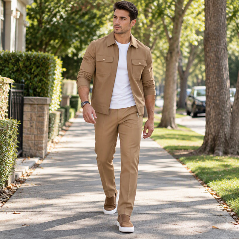 ☁️Comfortable & Versatile, Everyday Wear – Men's Casual Jacket & Pants Set ✨