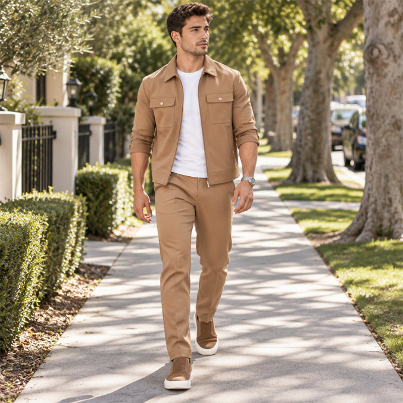 ☁️Comfortable & Versatile, Everyday Wear – Men's Casual Jacket & Pants Set ✨