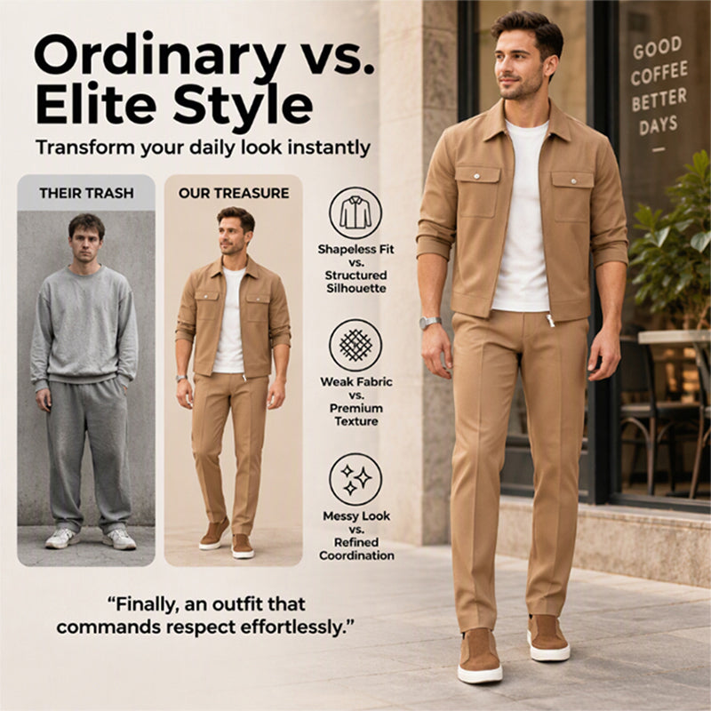 ☁️Comfortable & Versatile, Everyday Wear – Men's Casual Jacket & Pants Set ✨